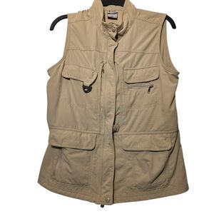 Columbia Women's Khaki Tan Hiking Travel Vest with Mesh Lining M EUC